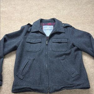 American Eagle Outfitters AEO Mens Wool Blend Full Zip Jacket Coat Size L